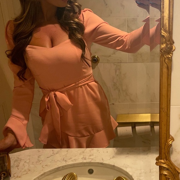 MORE TO COME Khloe Ruffle Sleeve Mini Dress in Blush - Picture 5 of 7